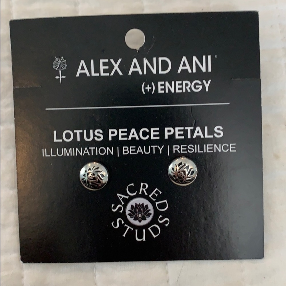 Brand new Alex and Ani lotus peace petal earrings